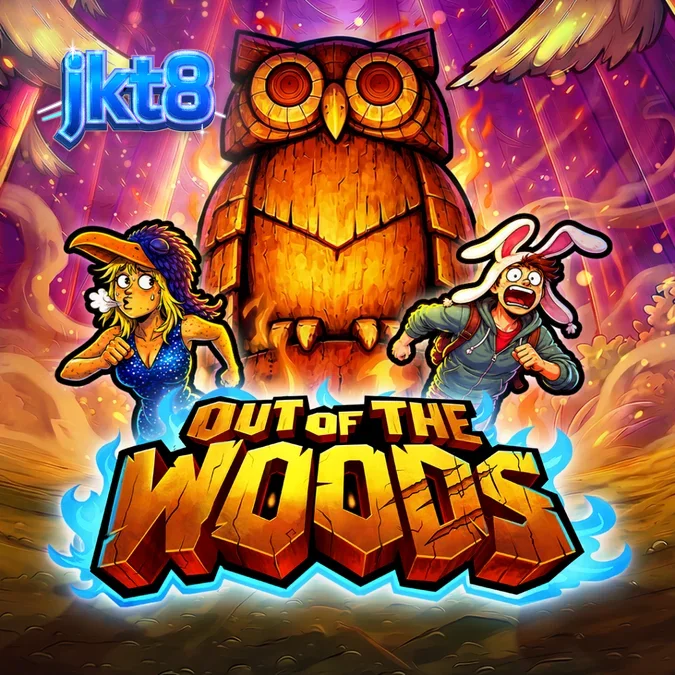 Tampilan visual slot Out Of The Woods dengan nuansa hutan gelap